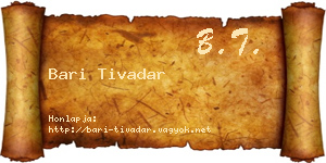 Bari Tivadar névjegykártya